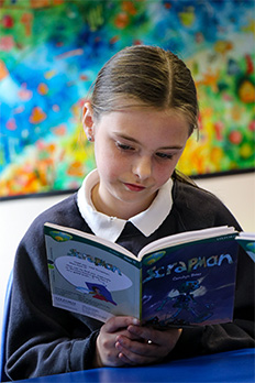A pupil reading