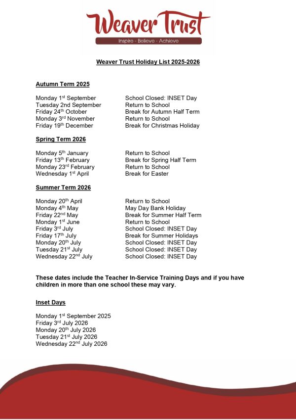 Weaver-Trust-Holiday-List-2025-2026